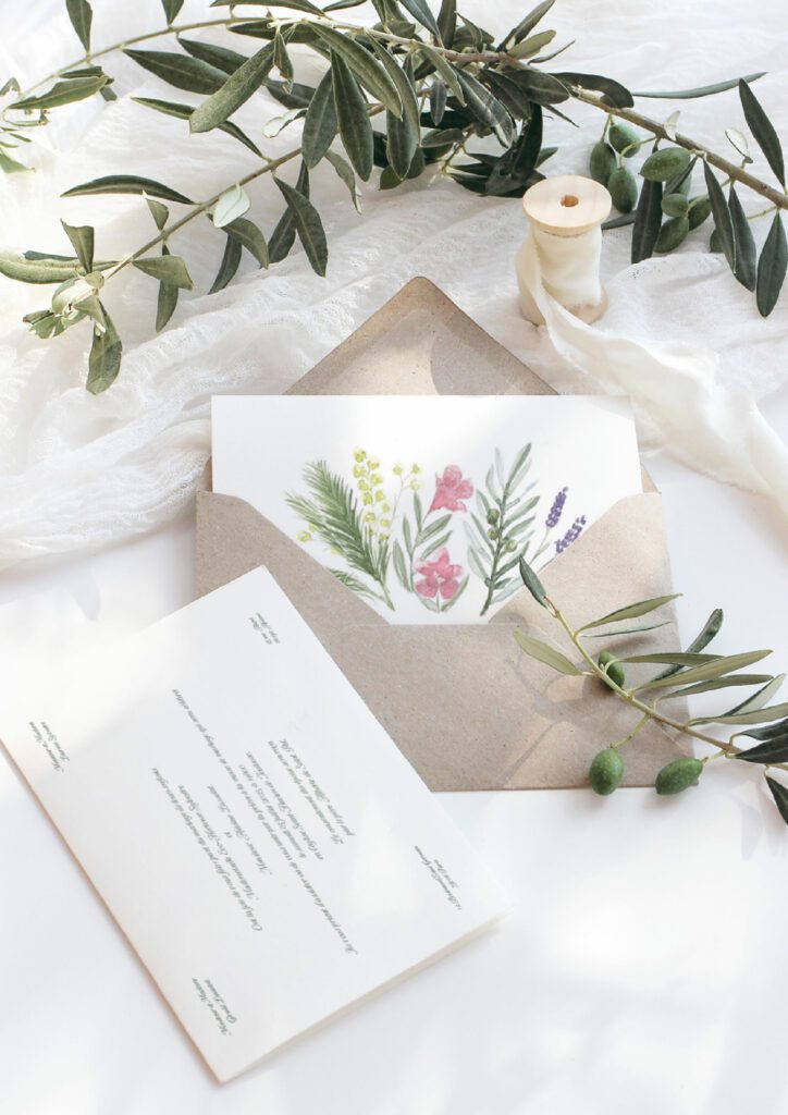 Particuliers Les Pins Penchés : création et impression de faire-part de mariage