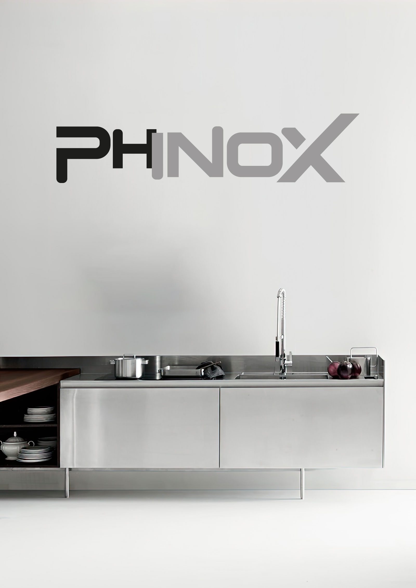 Concepteur de cuisines inox professionnelles Phinox : création de logo